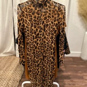 Leopard Imari mesh dress